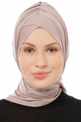Isra Cross - Stengrå One-Piece Viskos Hijab