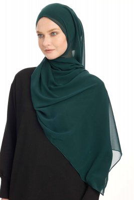 Chiffon Hijab - Mørkegrøn