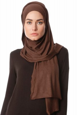 Melek - Brun Premium Jersey Hijab - Ecardin