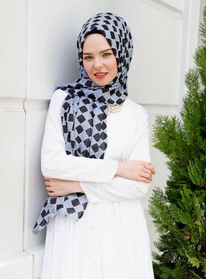 Nakia - Sort Mønstrede Hijab - Sal Evi