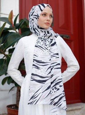 Yumna - Sort Mønstrede Hijab