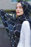Tutku - Marine Blå & Hvid Mønstrede Hijab - Sal Evi