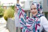 Beyza - Pink & Blå Mønstrede Hijab - Sal Evi