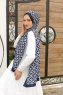 Marine Blå Mønstret Twill Hijab - Sal Evi