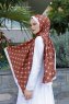 Kanel Mønstret Twill Hijab - Sal Evi