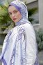 Lilla Mønstret Twill Hijab - Sal Evi