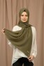 Yildiz - Olivenegrøn Crepe Chiffon Hijab