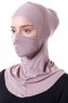 Damla - Stengrå Ninja Hijab Mask Amta