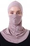 Damla - Stengrå Ninja Hijab Mask Amta