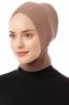 Elnara - Mørk Taupe Cross Hijab Amta