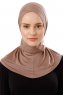 Ceren - Mørk Taupe Praktisk Viskos Hijab