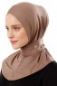 Ceren - Mørk Taupe Praktisk Viskos Hijab