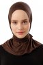 Sportif Plain - Brun Praktisk Viskos Hijab