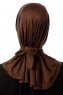 Sportif Plain - Brun Praktisk Viskos Hijab