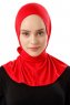 Sportif Plain - Rød Praktisk Viskos Hijab