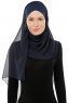 Alara Cross - Marine Blå One Piece Chiffon Hijab