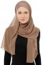 Alara Cross - Mørk Taupe One Piece Chiffon Hijab