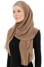 Alara Cross - Mørk Taupe One Piece Chiffon Hijab