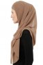 Alara Cross - Mørk Taupe One Piece Chiffon Hijab