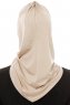 Isra Plain - Lys Taupe One-Piece Viskos Hijab