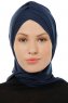 Isra Cross - Marine Blå One-Piece Viskos Hijab