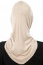 Isra Cross - Lys Taupe One-Piece Viskos Hijab