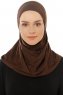Hanfendy Plain Logo - Brun One-Piece Hijab