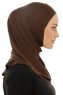 Hanfendy Plain Logo - Brun One-Piece Hijab