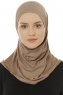 Hanfendy Plain Logo - Mørk Taupe One-Piece Hijab