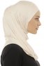 Hanfendy Plain Logo - Beige One-Piece Hijab