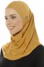 Hanfendy Plain Logo - Sennepsgul One-Piece Hijab