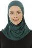 Hanfendy Plain Logo - Mørkegrøn One-Piece Hijab