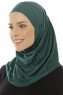 Hanfendy Plain Logo - Mørkegrøn One-Piece Hijab
