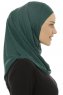 Hanfendy Plain Logo - Mørkegrøn One-Piece Hijab
