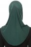 Hanfendy Plain Logo - Mørkegrøn One-Piece Hijab