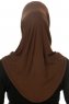 Hanfendy Cross Logo - Brun One-Piece Hijab