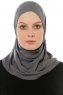 Hanfendy Cross Logo - Mørkegrå One-Piece Hijab