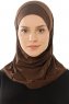 Micro Plain- Brun One-Piece Hijab