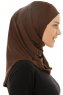 Micro Plain- Brun One-Piece Hijab