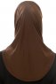 Micro Plain- Brun One-Piece Hijab