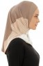 Esin - Mørk Taupe & Creme & Lys Taupe One-Piece Hijab