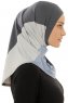Esin - Anthracite & Lyseblå & Lysegrå One-Piece Hijab