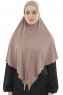 Ajda - Mørk Taupe Lynlås Hijab