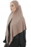 Ajda - Mørk Taupe Lynlås Hijab