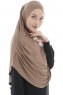 Roxelana - Mørk Taupe Lang Al Amira Hijab