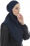 Ebrar - Marine Blå Crepe Chiffon Al Amira Hijab