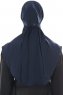 Ebrar - Marine Blå Crepe Chiffon Al Amira Hijab