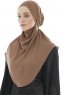 Ebrar - Brun Crepe Chiffon Al Amira Hijab