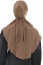 Ebrar - Brun Crepe Chiffon Al Amira Hijab