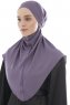 Ebrar - Mørke Lilla Crepe Chiffon Al Amira Hijab